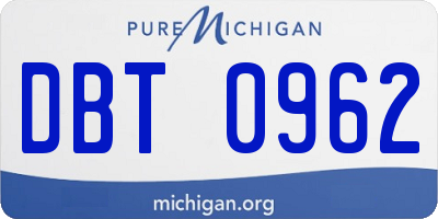 MI license plate DBT0962
