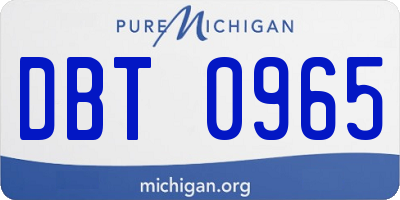MI license plate DBT0965