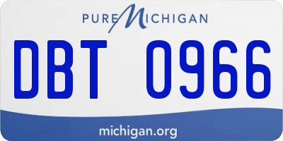 MI license plate DBT0966