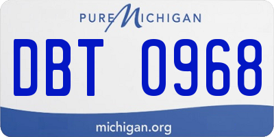 MI license plate DBT0968