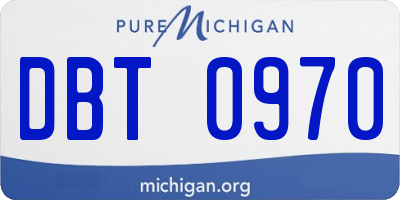 MI license plate DBT0970
