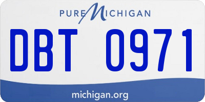 MI license plate DBT0971