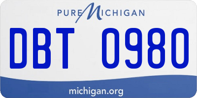 MI license plate DBT0980