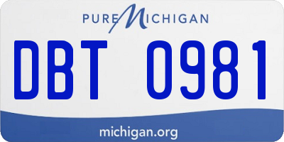 MI license plate DBT0981