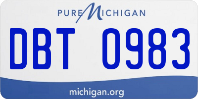 MI license plate DBT0983