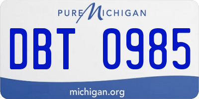 MI license plate DBT0985
