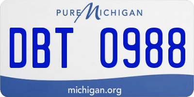 MI license plate DBT0988