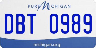 MI license plate DBT0989