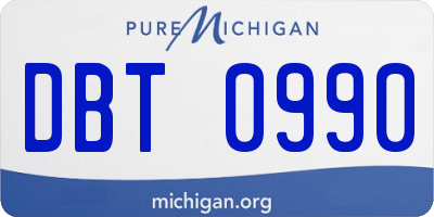 MI license plate DBT0990
