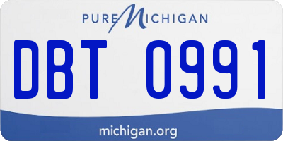 MI license plate DBT0991
