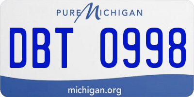 MI license plate DBT0998