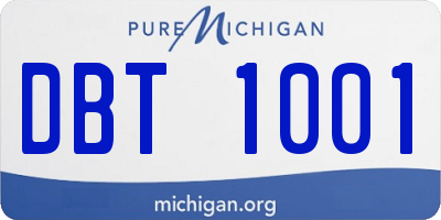 MI license plate DBT1001
