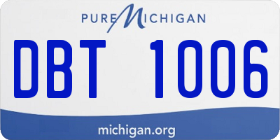 MI license plate DBT1006