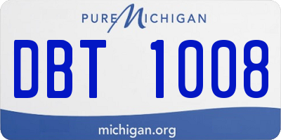 MI license plate DBT1008