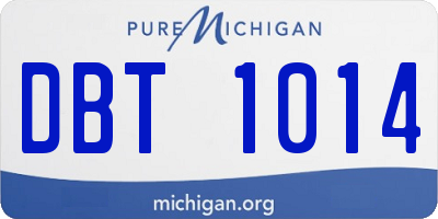 MI license plate DBT1014