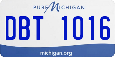 MI license plate DBT1016