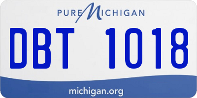MI license plate DBT1018