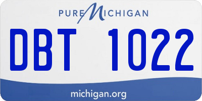 MI license plate DBT1022