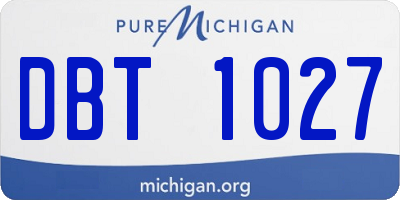 MI license plate DBT1027