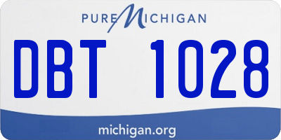 MI license plate DBT1028
