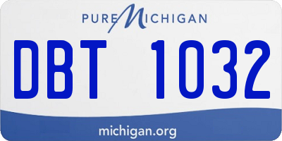 MI license plate DBT1032