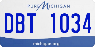 MI license plate DBT1034
