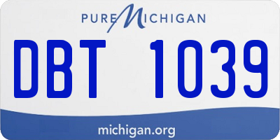 MI license plate DBT1039