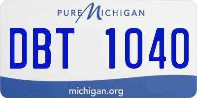 MI license plate DBT1040