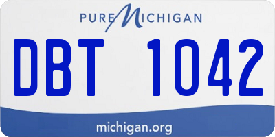 MI license plate DBT1042