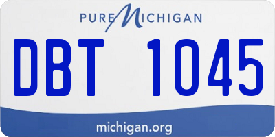 MI license plate DBT1045