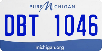 MI license plate DBT1046