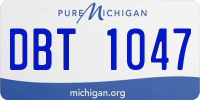 MI license plate DBT1047