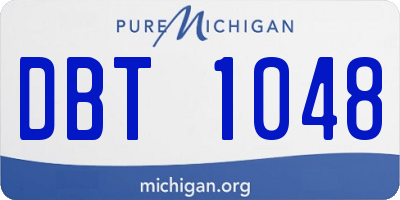 MI license plate DBT1048