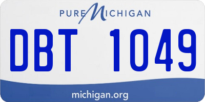 MI license plate DBT1049