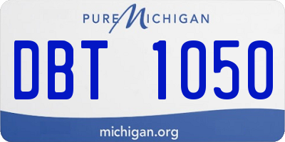 MI license plate DBT1050