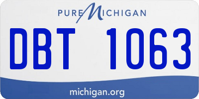 MI license plate DBT1063