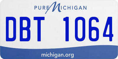 MI license plate DBT1064