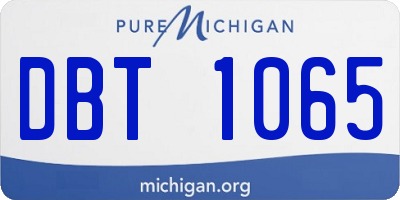 MI license plate DBT1065
