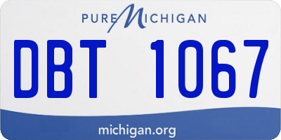 MI license plate DBT1067
