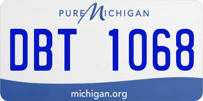 MI license plate DBT1068