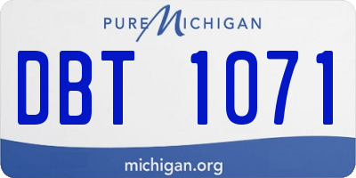 MI license plate DBT1071