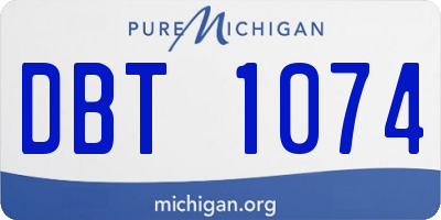 MI license plate DBT1074