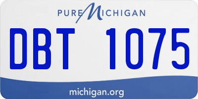 MI license plate DBT1075