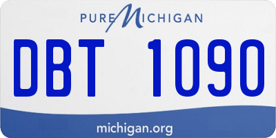 MI license plate DBT1090