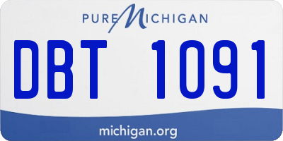 MI license plate DBT1091