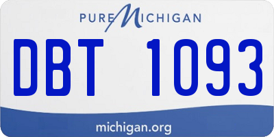 MI license plate DBT1093