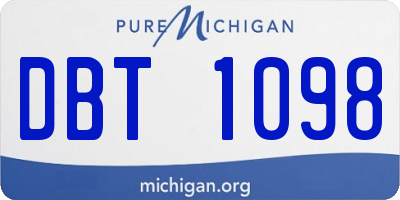 MI license plate DBT1098