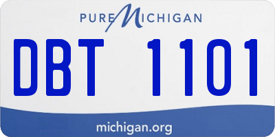 MI license plate DBT1101