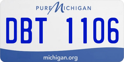 MI license plate DBT1106