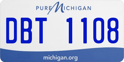 MI license plate DBT1108